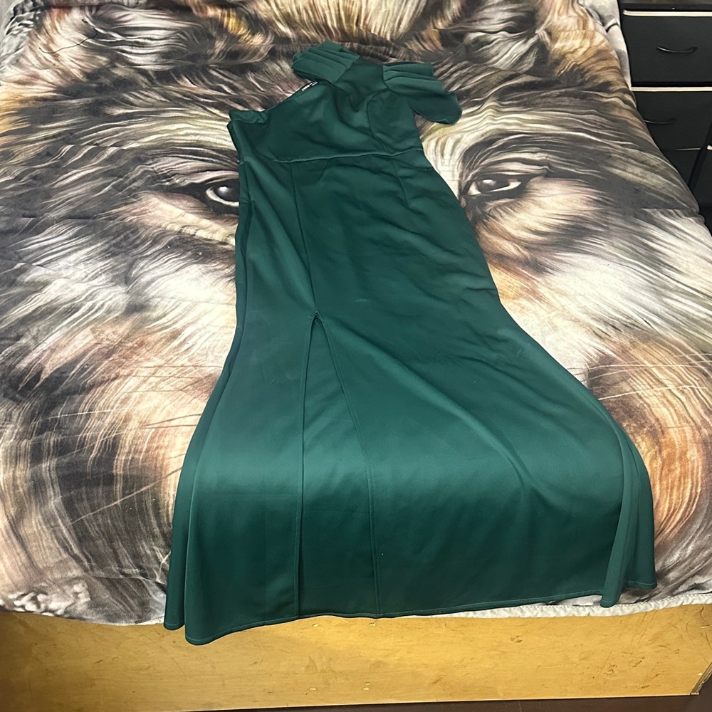 SHEIN One Shoulder Green Dress